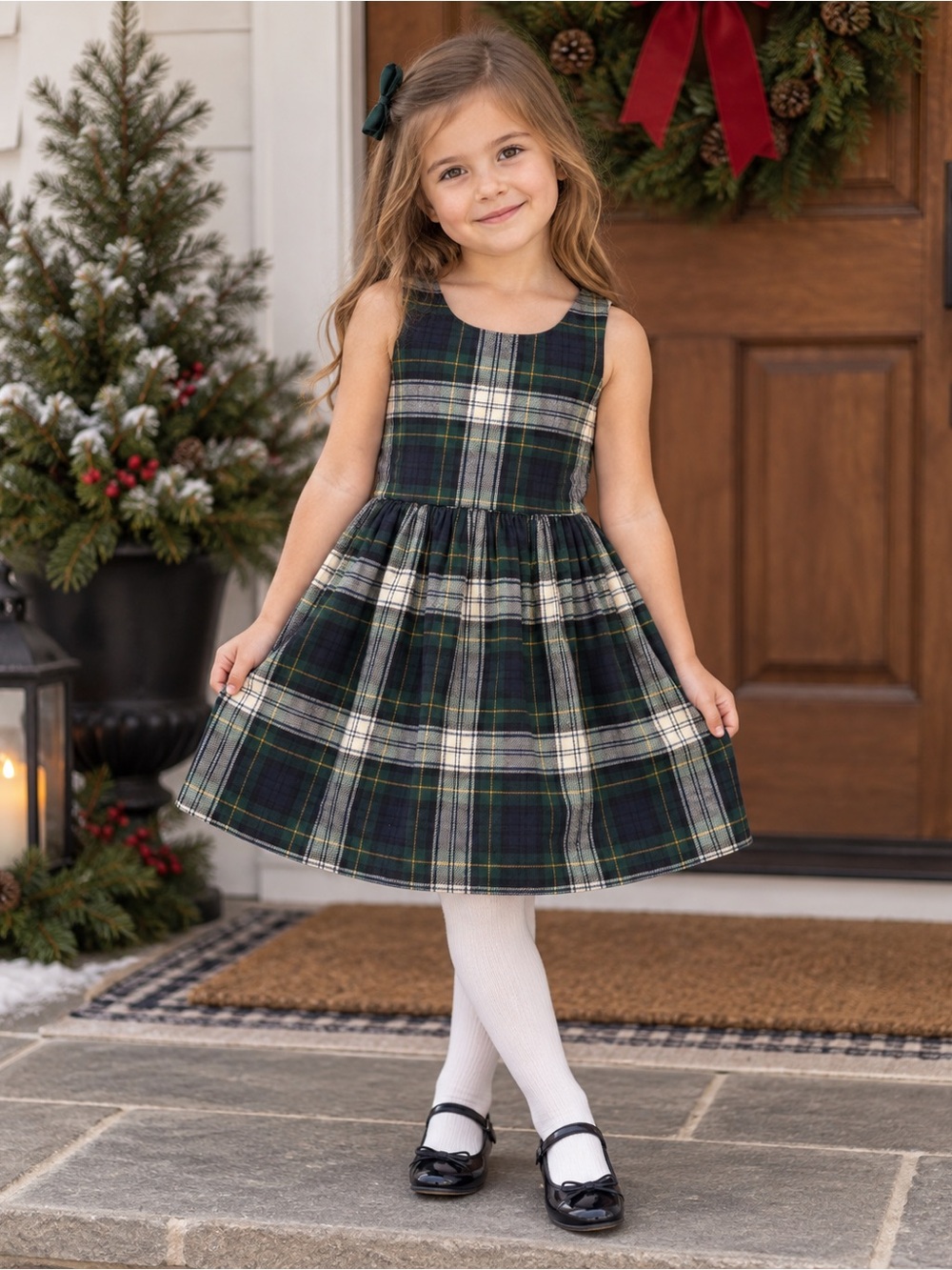 Polo Ralph Lauren Girls 6 Green Plaid Tartan Sleeveless Holiday Dress